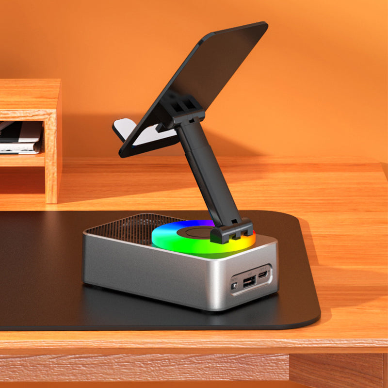 Phone Stand with Bluetooth Speaker and 360 Degree Adjustable Rotation
