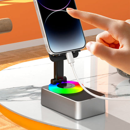 Phone Stand with Bluetooth Speaker and 360 Degree Adjustable Rotation