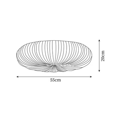 Pleated Acrylic LED Flush Mount Ceiling Light
