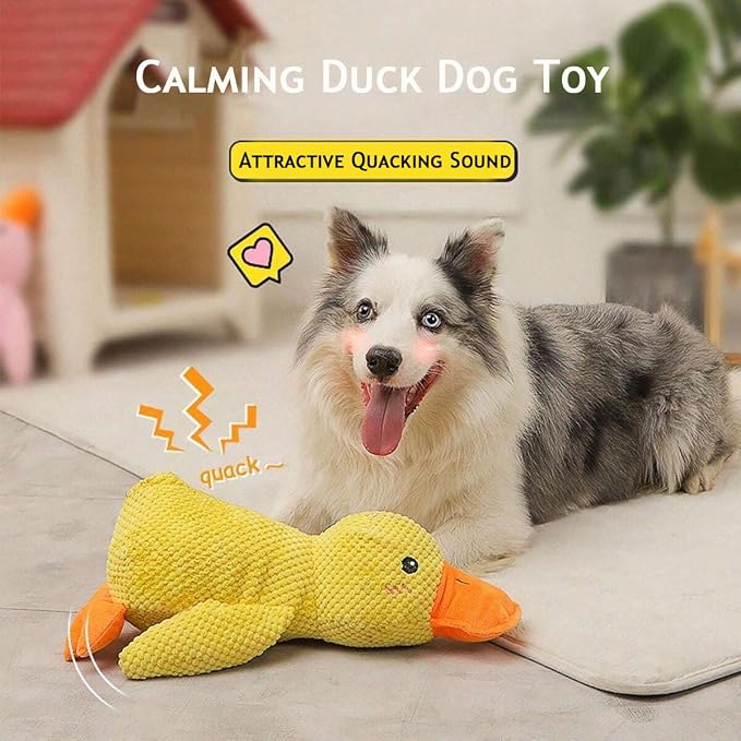 Plush Duck Dog Toy with Quacking Sound for Chewing and Tug-of-War