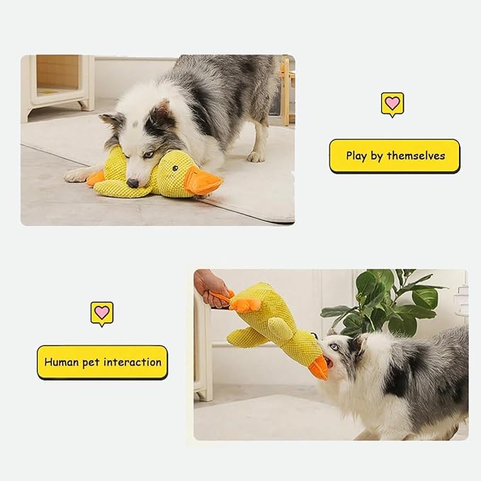 Plush Duck Dog Toy with Quacking Sound for Chewing and Tug-of-War