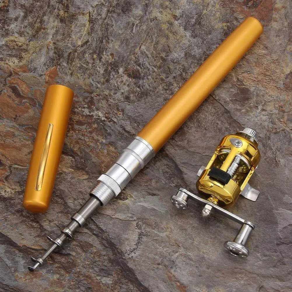 Pocket Fishing Rod with Compact Spinning Reel and Adjustable Handle