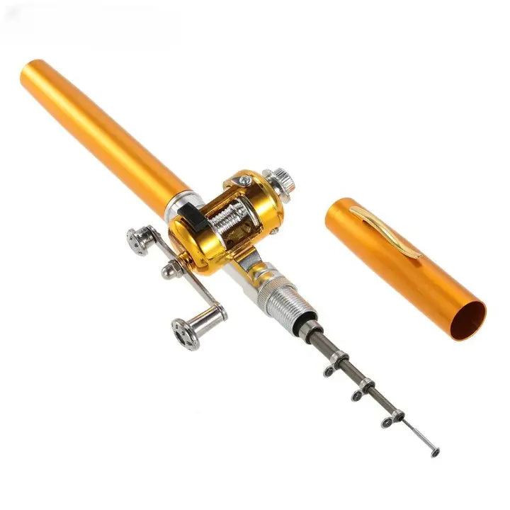 Pocket Fishing Rod with Compact Spinning Reel and Adjustable Handle