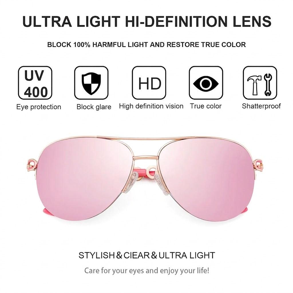 Polarized UV400 Sunglasses for Women with Glare Reduction and Lightweight Design