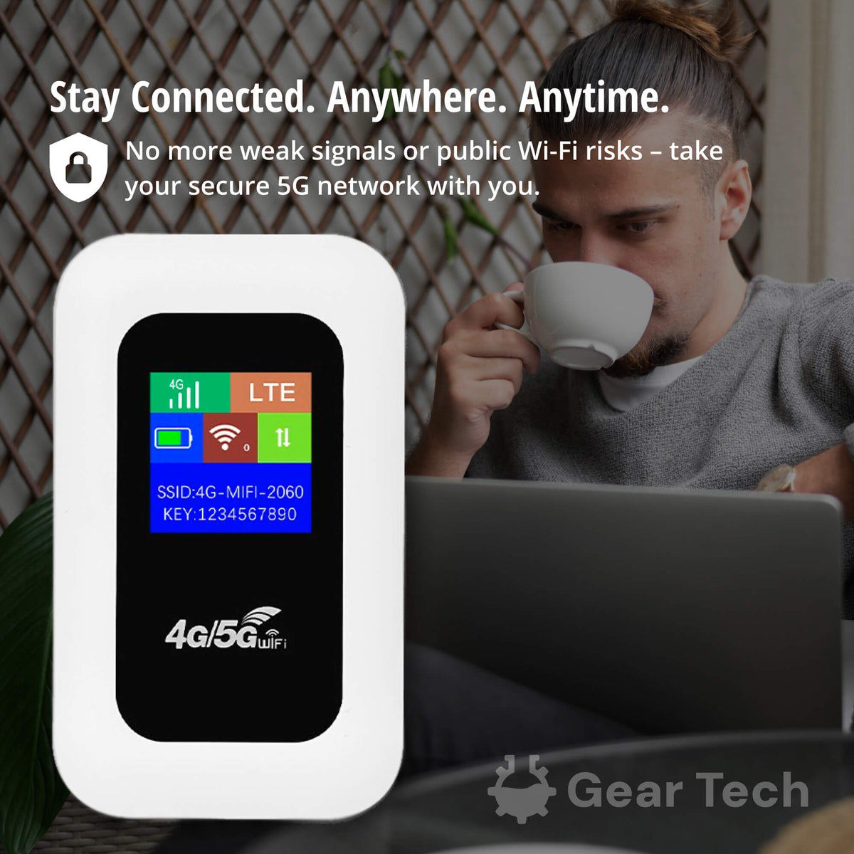 Portable 5G SIM WiFi Router with Battery for Travel and Home