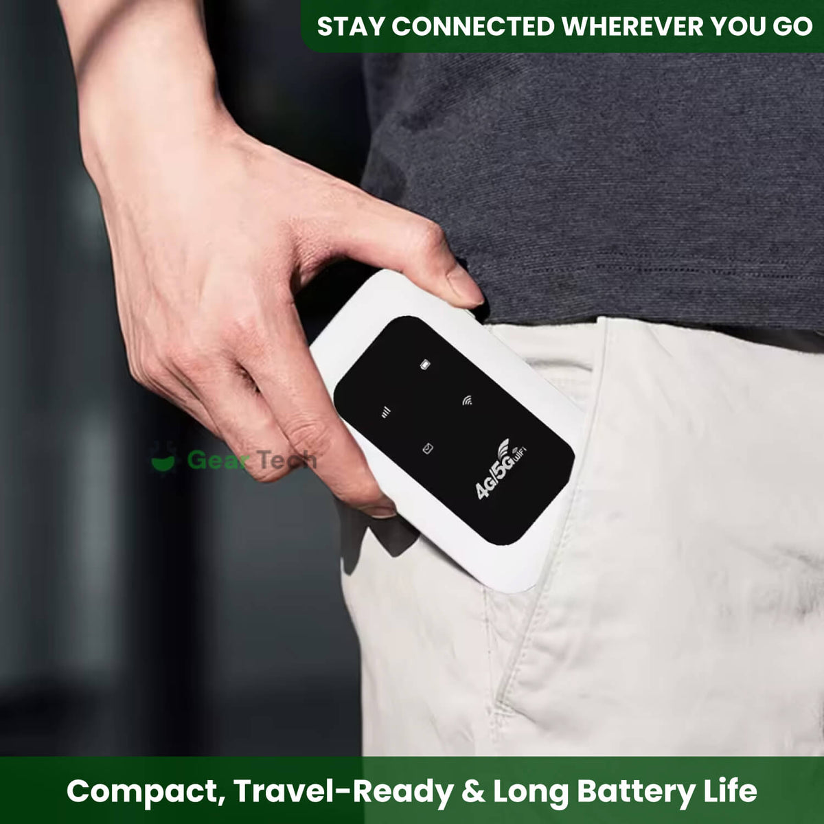 Portable 5G SIM WiFi Router with Battery for Travel and Home