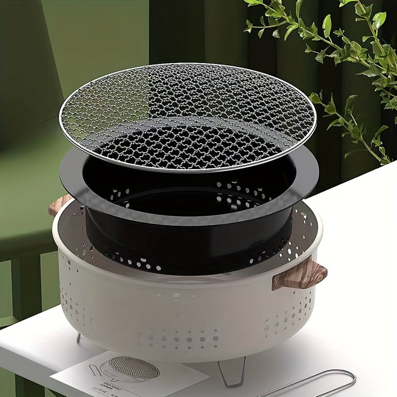Portable Electric Grill with Low-Smoke Cooking and Removable Grill Components