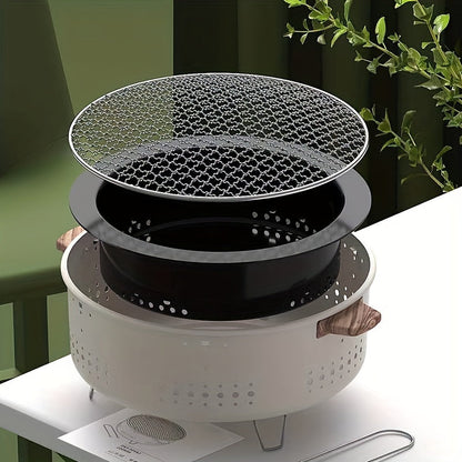 Portable Electric Grill with Low-Smoke Cooking and Removable Grill Components
