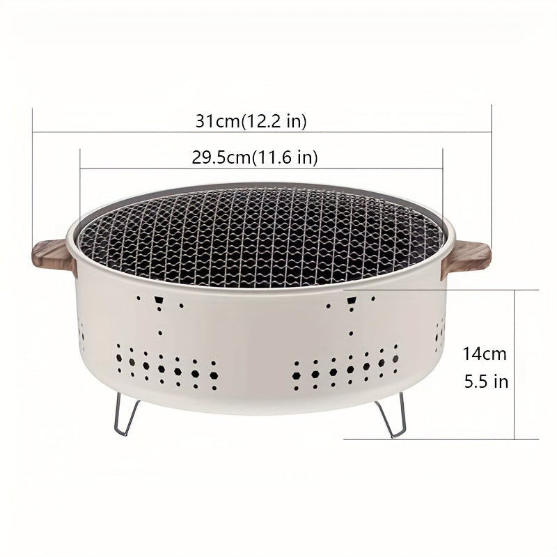 Portable Electric Grill with Low-Smoke Cooking and Removable Grill Components