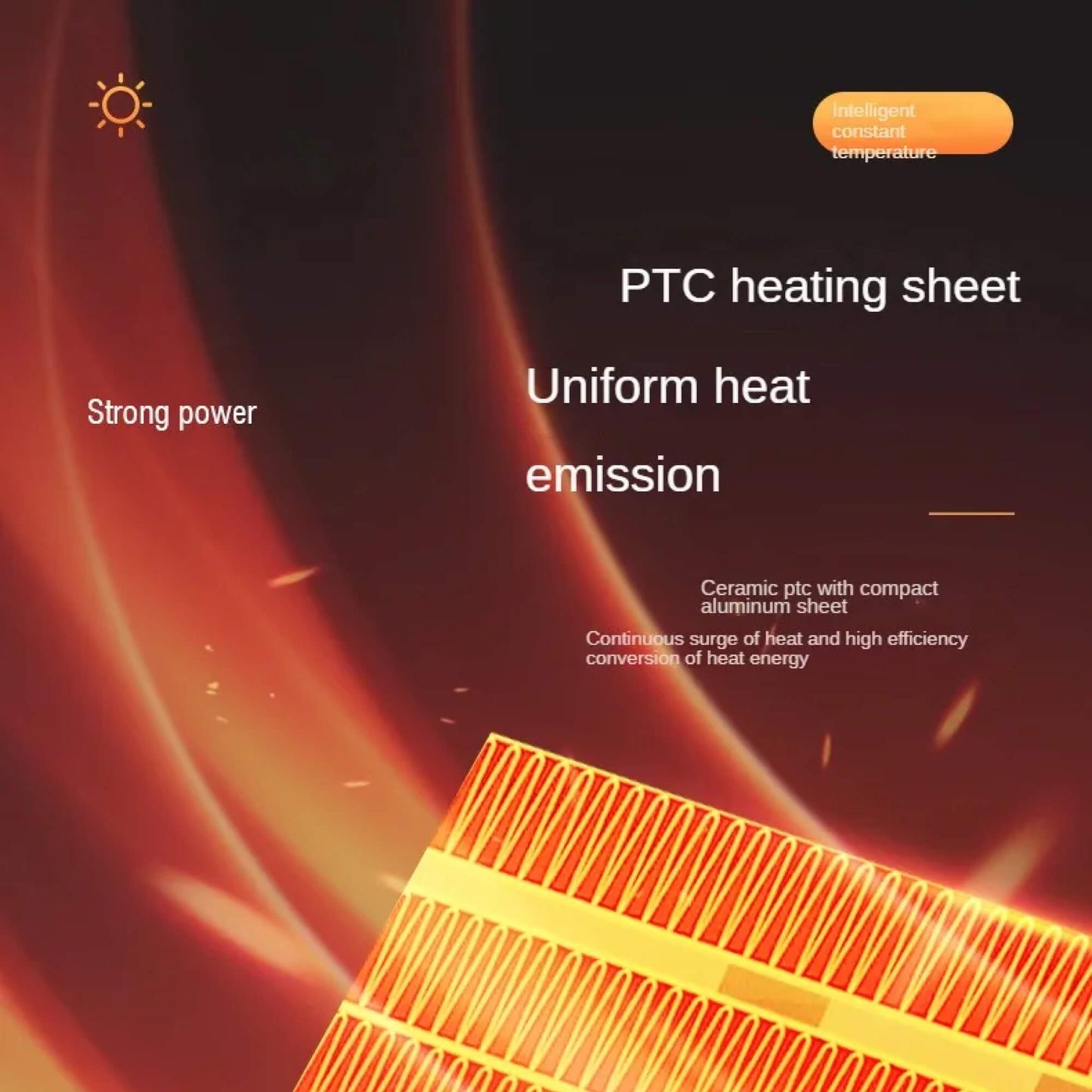 Portable Energy Efficient Electric Space Heater for Small Rooms