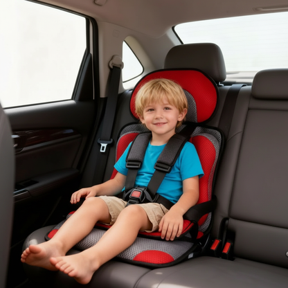 Portable Foldable Child Car Booster Seat with 5-Point Harness