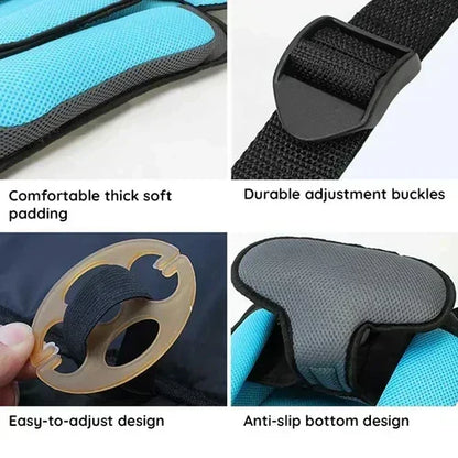 Portable Foldable Child Car Booster Seat with 5-Point Harness