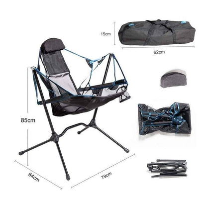 Portable Folding Outdoor Rocking Chair with Pillow