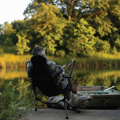 Portable Folding Outdoor Rocking Chair with Pillow
