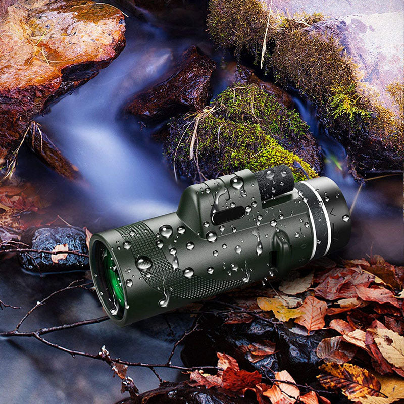 Portable HD Telescope with BAK4 Prism Optics and Smartphone Adapter