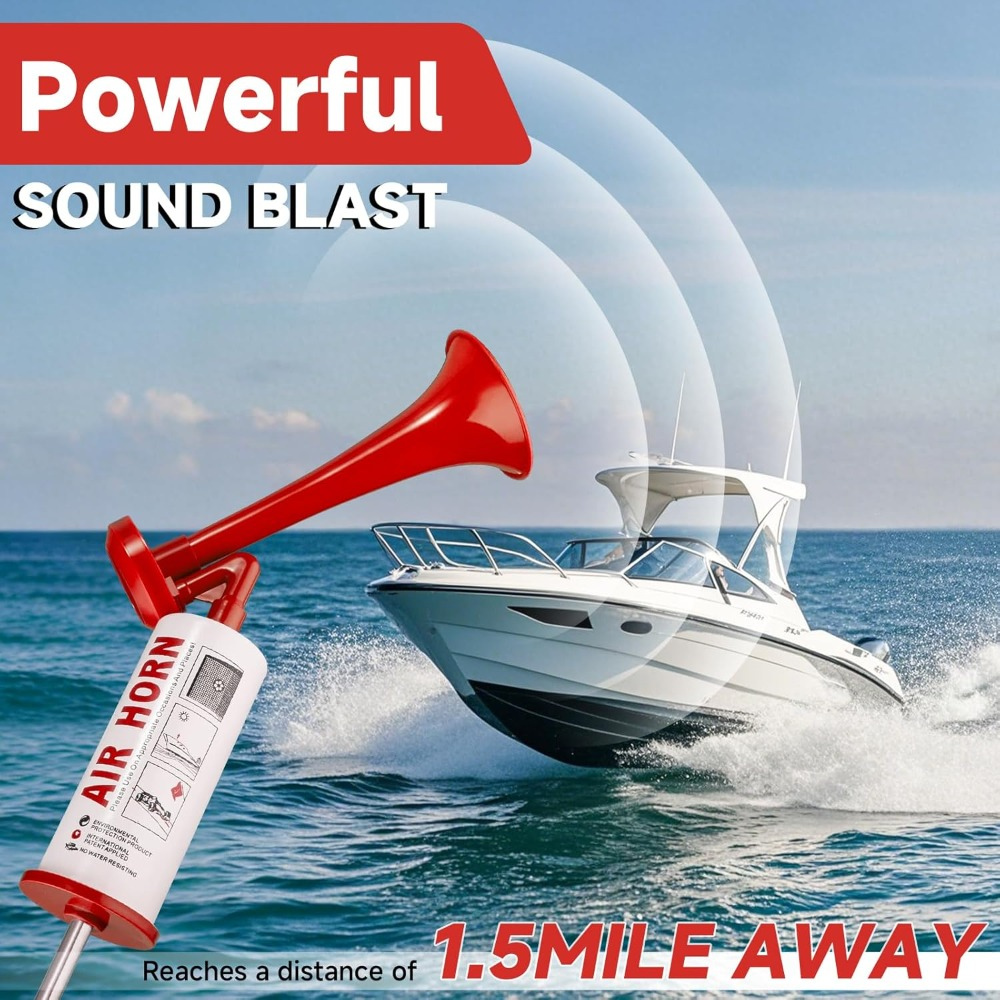 Portable Manual Air Horn Loud Signal Horn for Sports and Safety Events