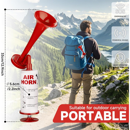 Portable Manual Air Horn Loud Signal Horn for Sports and Safety Events