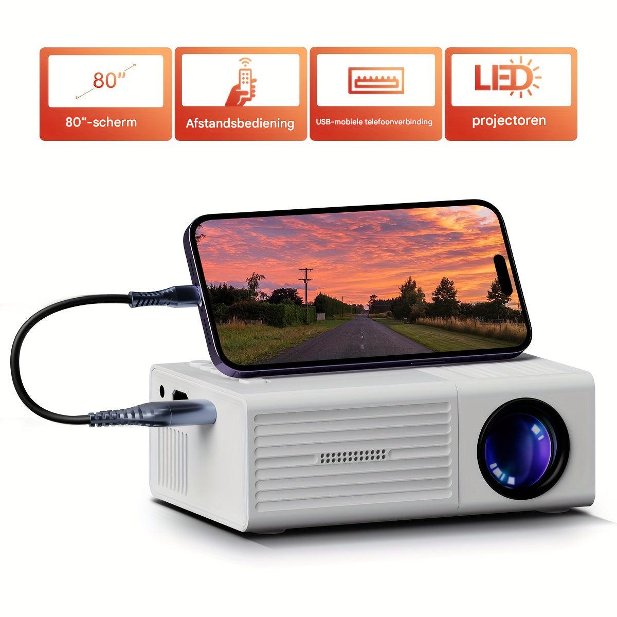 Portable Mini Projector 3000 Lumens with USB and HDMI