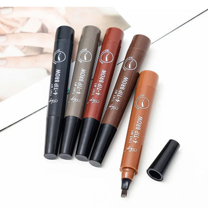 Precision Eyebrow Pencil with 4-Tip Applicator and Waterproof Formula
