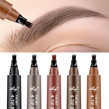 Precision Eyebrow Pencil with 4-Tip Applicator and Waterproof Formula