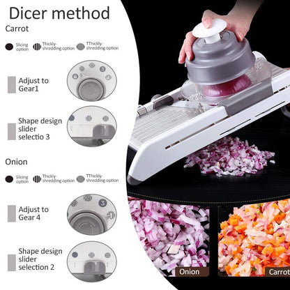 Professional Mandoline Vegetable Slicer with Adjustable Stainless Steel Blades