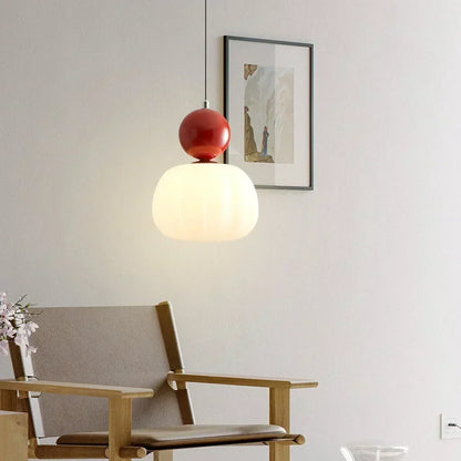Lámpara colgante de cristal con forma de calabaza, con opción de 1 o 3 luces