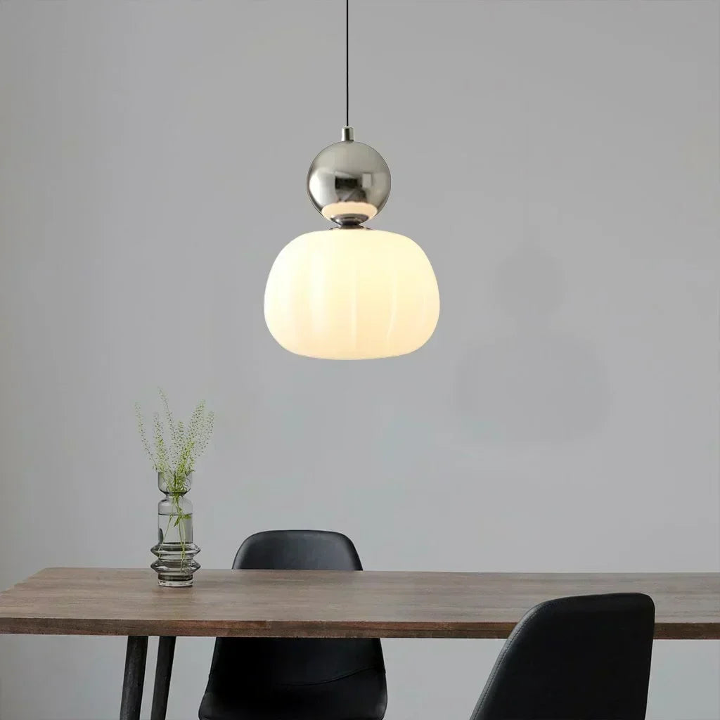 Lámpara colgante de cristal con forma de calabaza, con opción de 1 o 3 luces