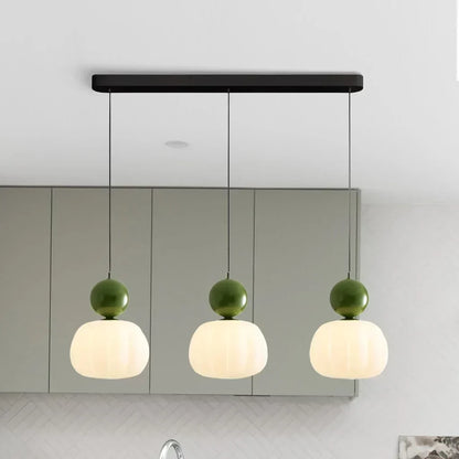 Lámpara colgante de cristal con forma de calabaza, con opción de 1 o 3 luces