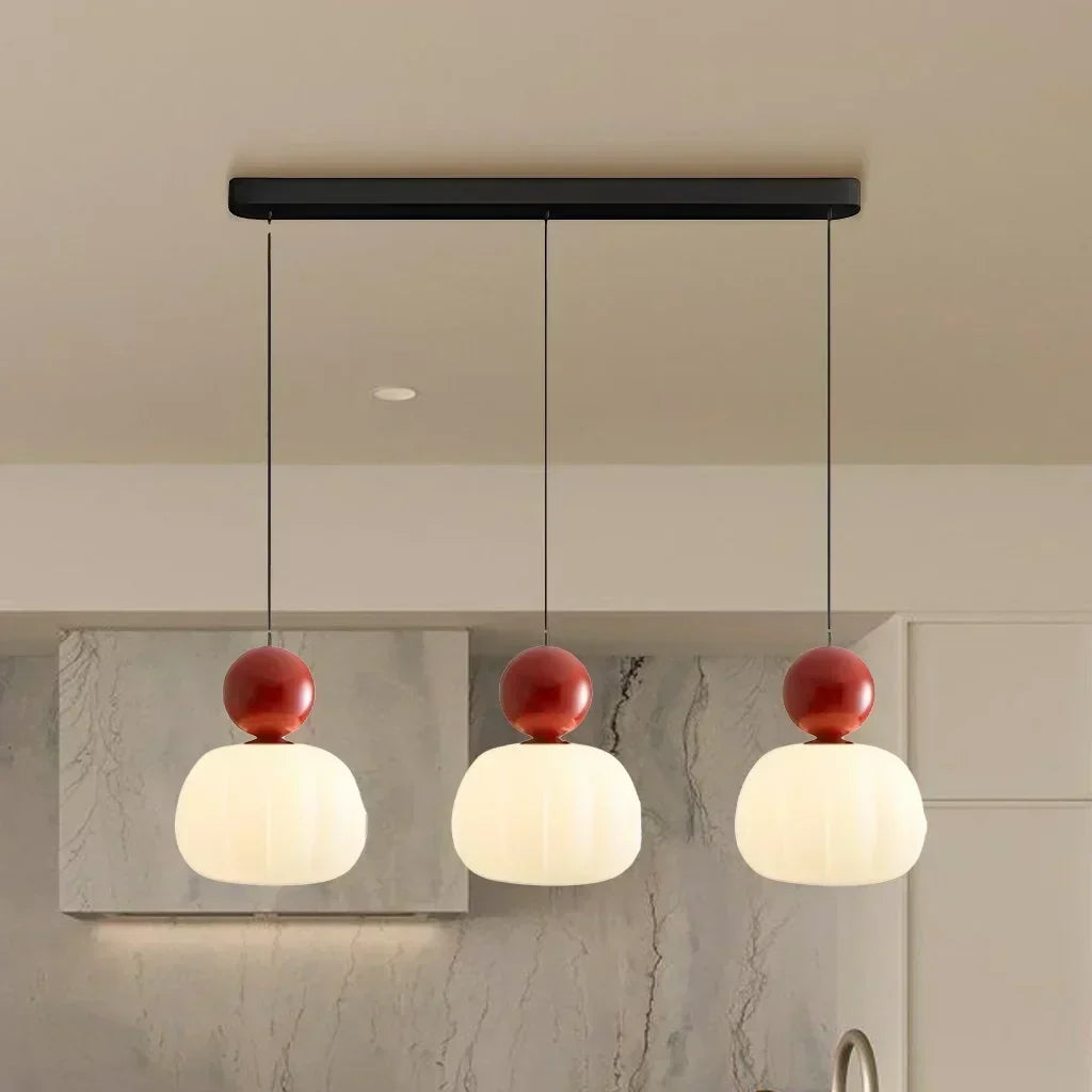 Lámpara colgante de cristal con forma de calabaza, con opción de 1 o 3 luces