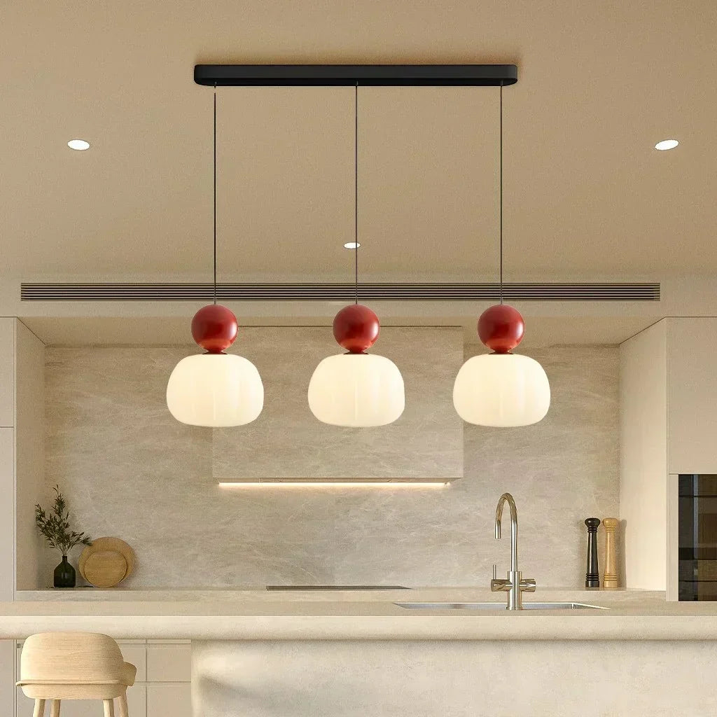 Lámpara colgante de cristal con forma de calabaza, con opción de 1 o 3 luces