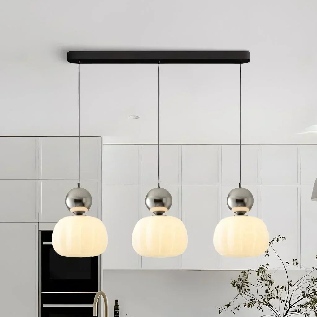 Lámpara colgante de cristal con forma de calabaza, con opción de 1 o 3 luces