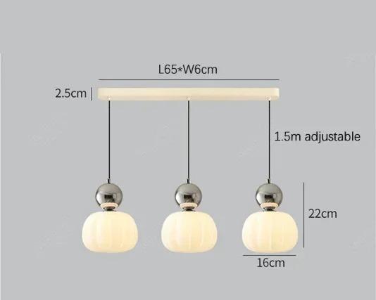 Lámpara colgante de cristal con forma de calabaza, con opción de 1 o 3 luces