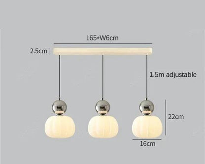 Lámpara colgante de cristal con forma de calabaza, con opción de 1 o 3 luces