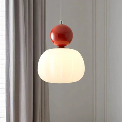 Lámpara colgante de cristal con forma de calabaza, con opción de 1 o 3 luces