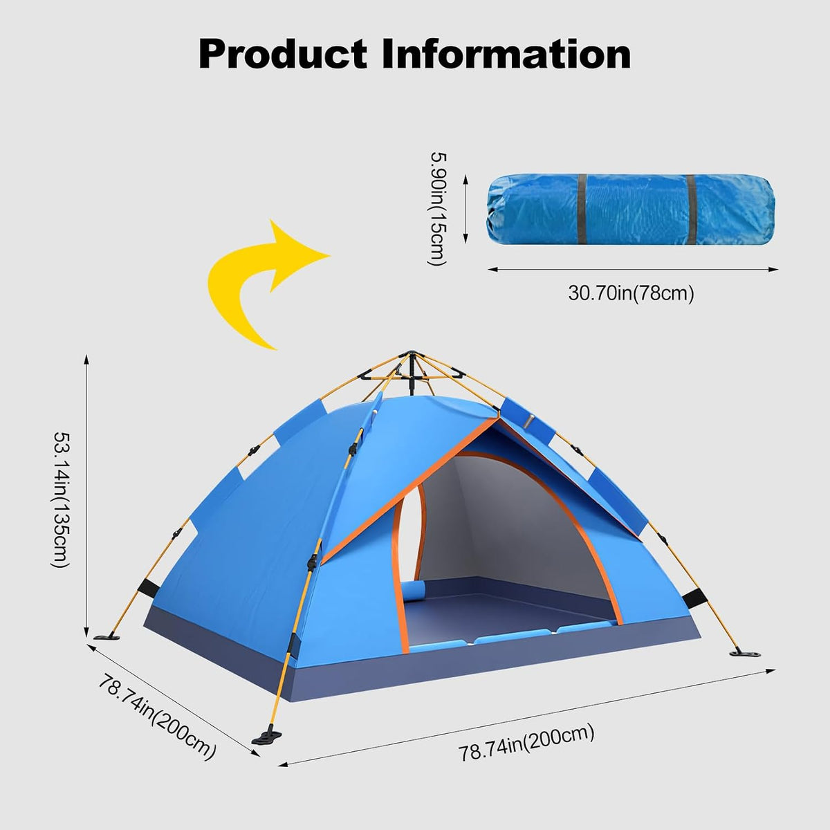 Quick Pop-Up Camping Tent with Spacious Interior