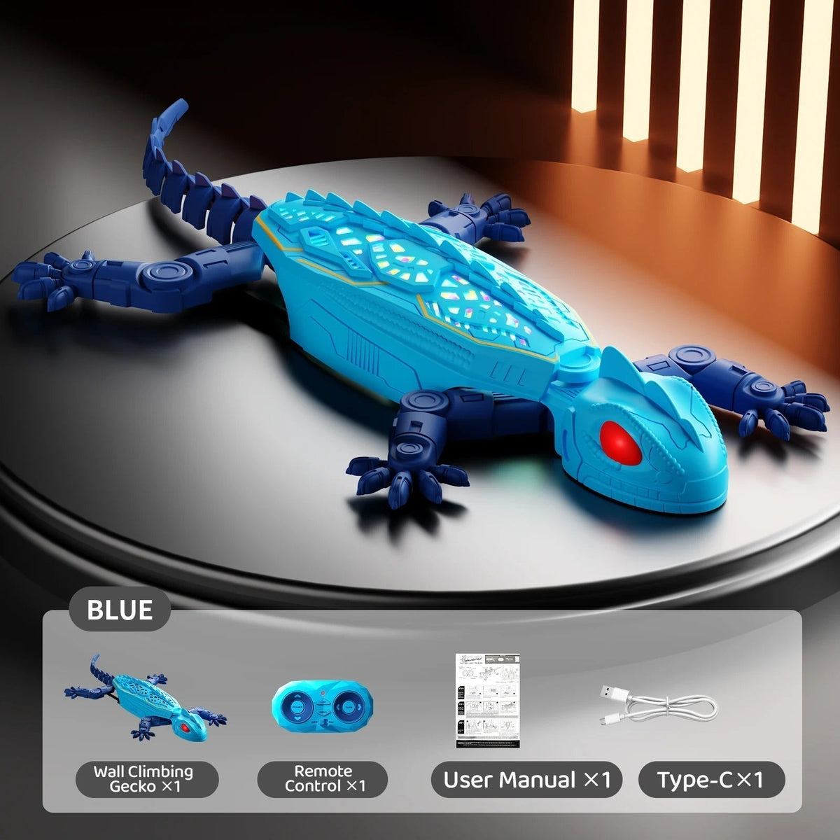RC Wall Climbing Lizard Toy with LED Eyes and Remote Control