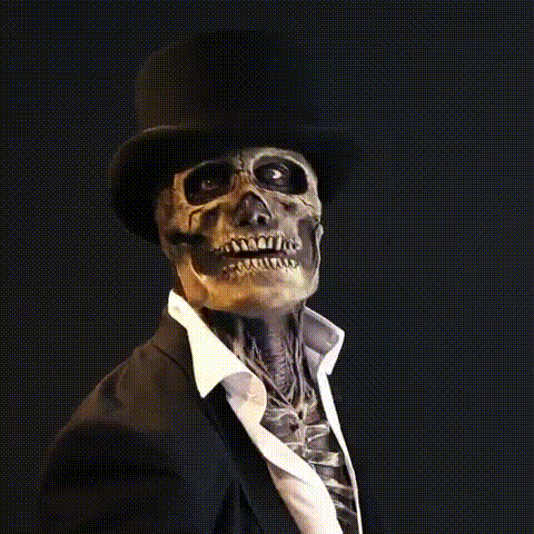 Realistic Skeleton Halloween Mask with Latex Construction and Optional Hat