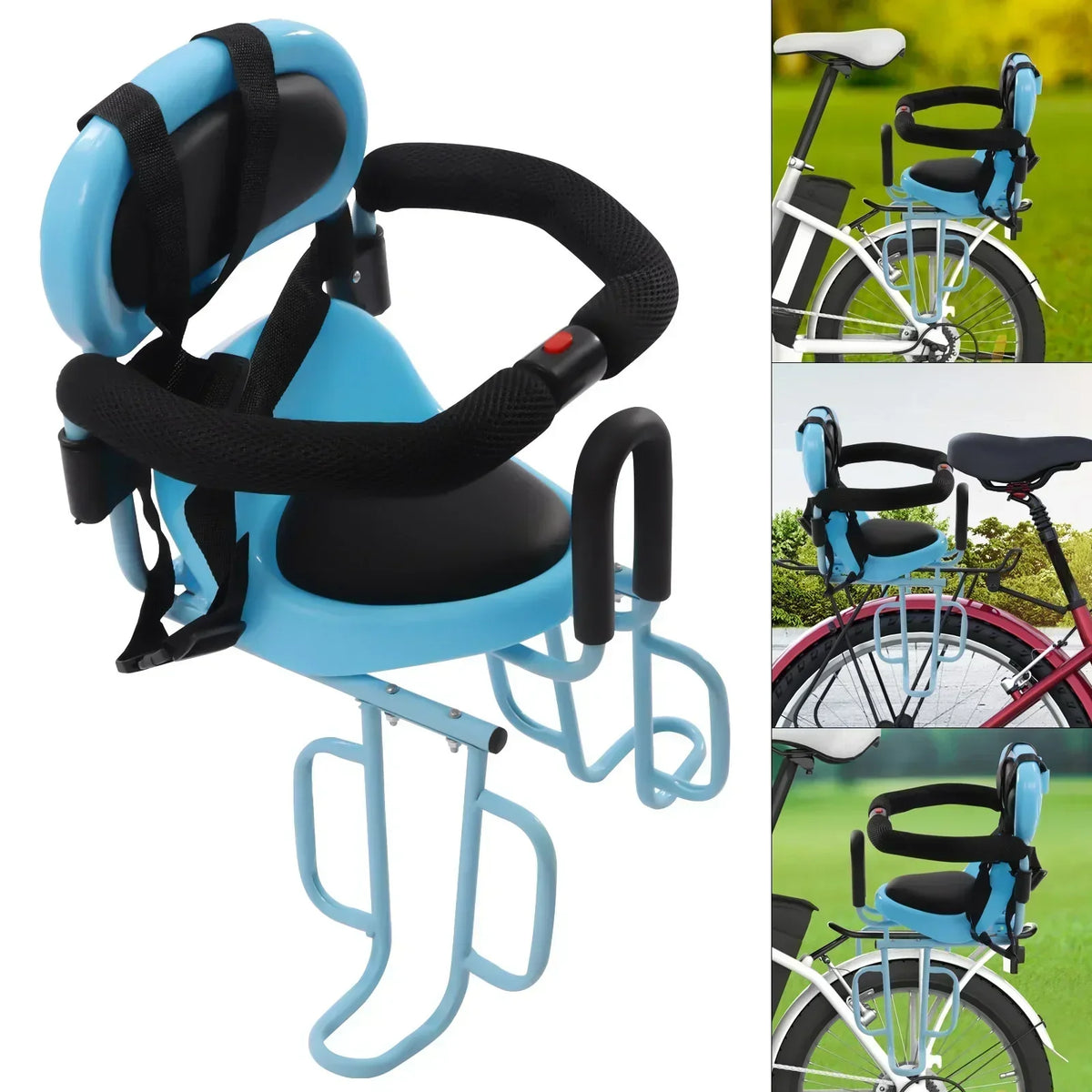 Rear Mounted Child Bike Seat with Backrest and Footrests
