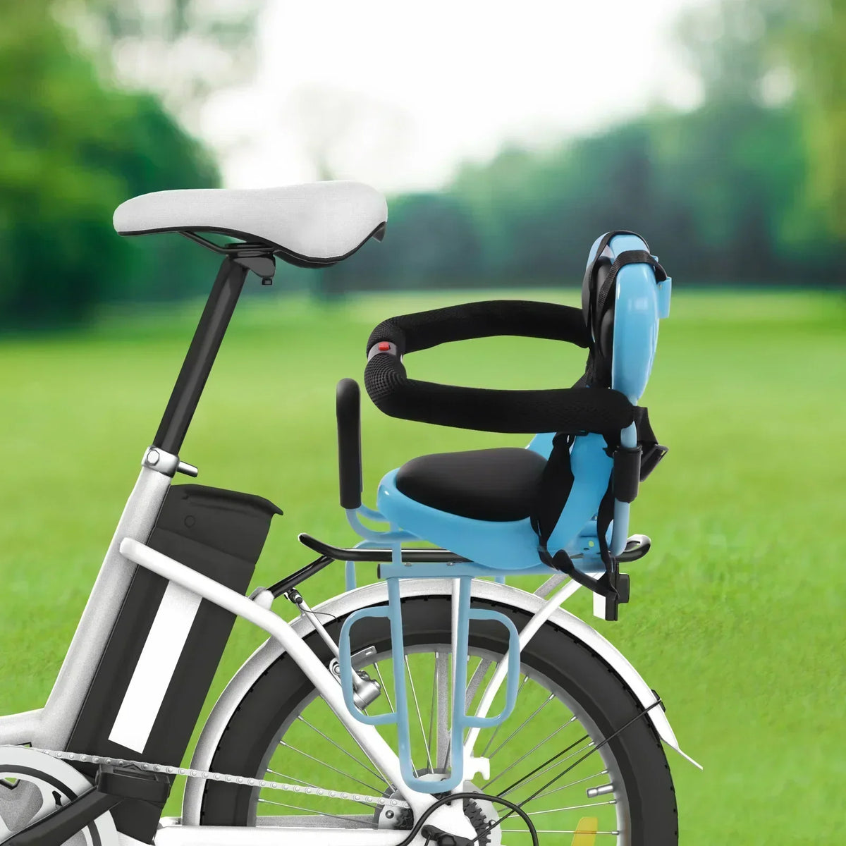 Rear Mounted Child Bike Seat with Backrest and Footrests