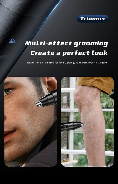 Rechargeable Nose and Ear Hair Trimmer for Safe and Precise Grooming