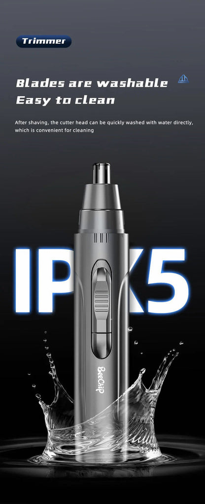Rechargeable Nose and Ear Hair Trimmer for Safe and Precise Grooming