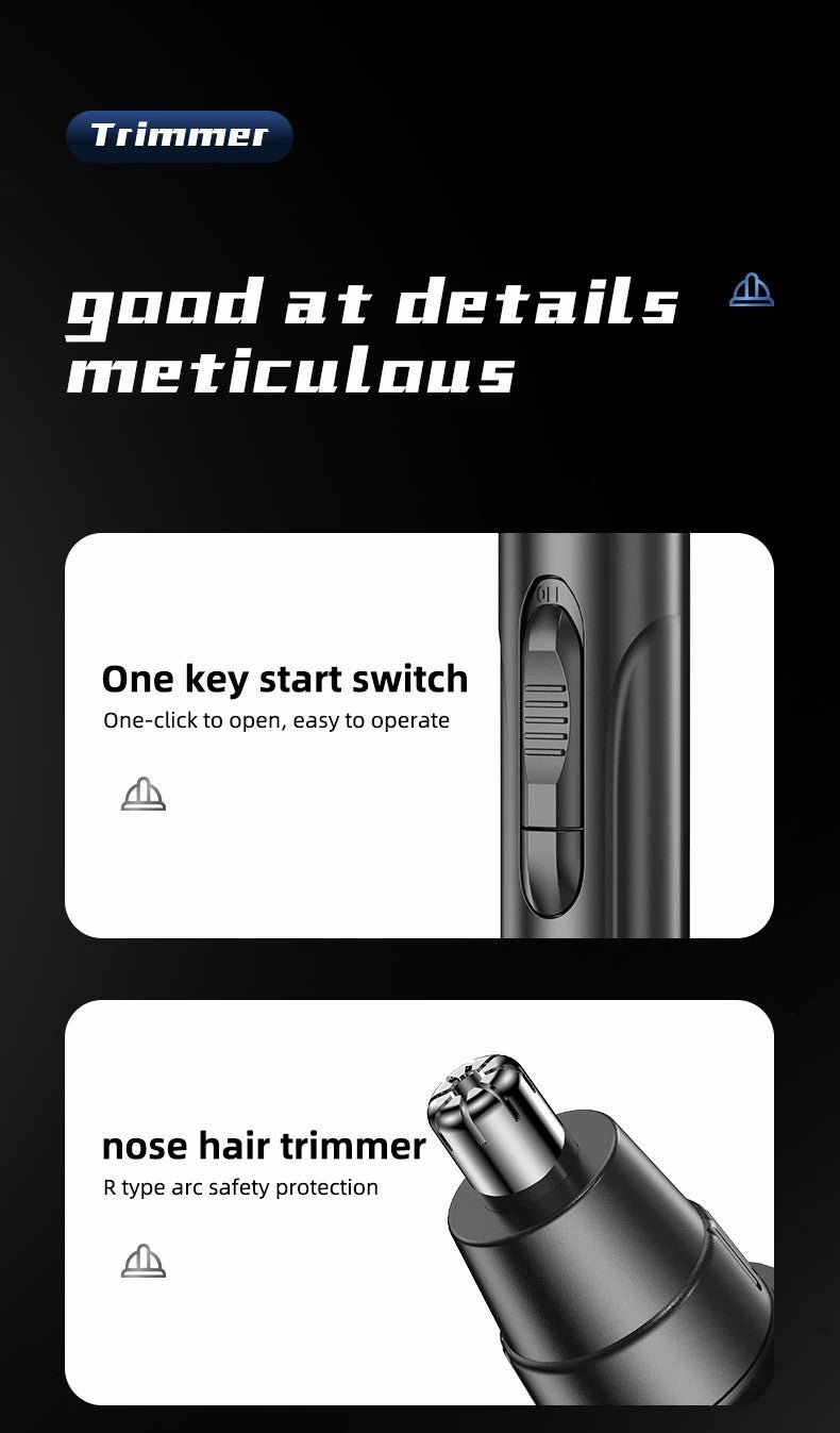Rechargeable Nose and Ear Hair Trimmer for Safe and Precise Grooming