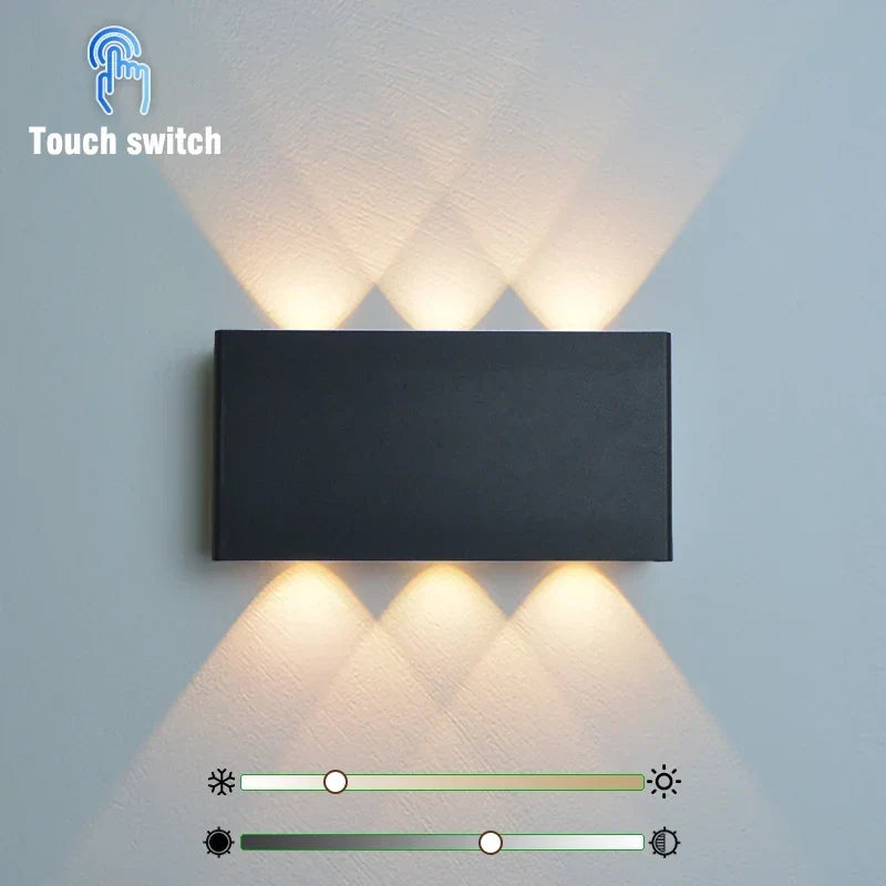 Rechargeable Wood Grain Wall Light with Touch Dimming
