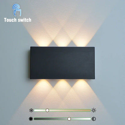 Rechargeable Wood Grain Wall Light with Touch Dimming