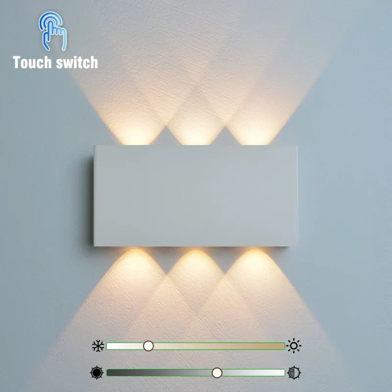 Rechargeable Wood Grain Wall Light with Touch Dimming