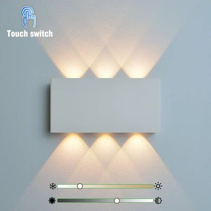 Rechargeable Wood Grain Wall Light with Touch Dimming