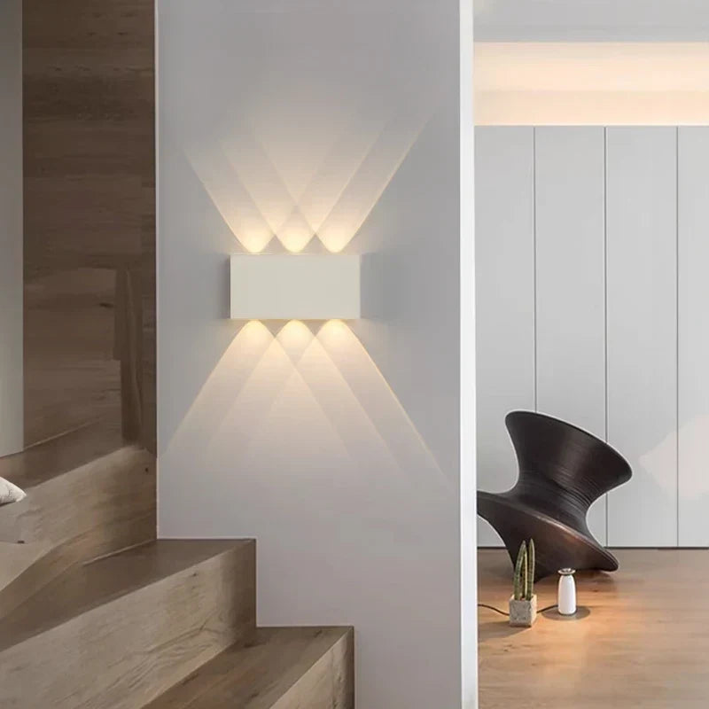 Rechargeable Wood Grain Wall Light with Touch Dimming