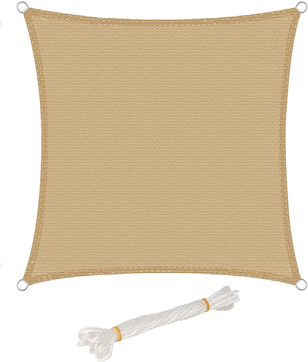 Rectangular Sun Shade Sail with Reinforced Corners and Fixing Rope