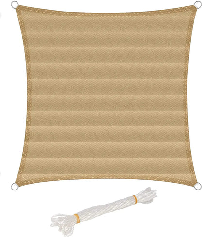 Rectangular Sun Shade Sail with Reinforced Corners and Fixing Rope