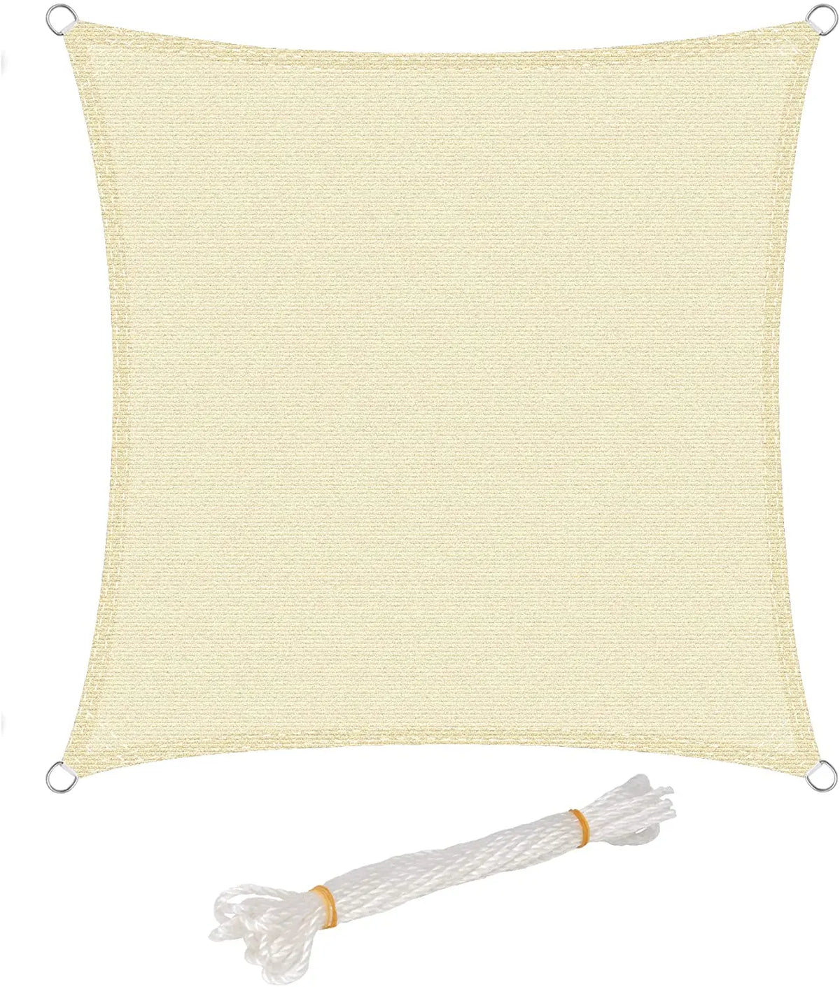 Rectangular Sun Shade Sail with Reinforced Corners and Fixing Rope
